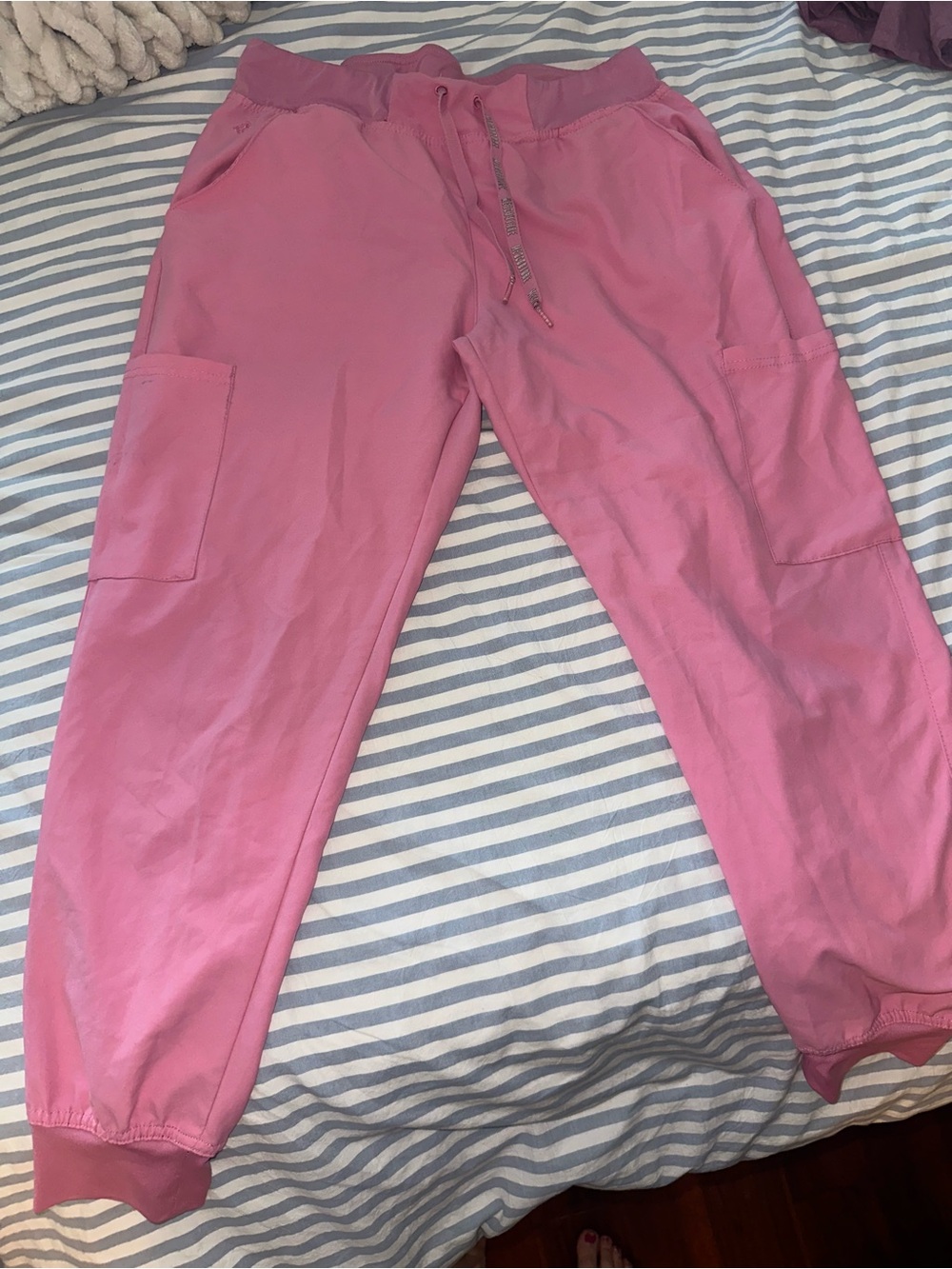 Pink Drawstring Scrub Pants- Joggers